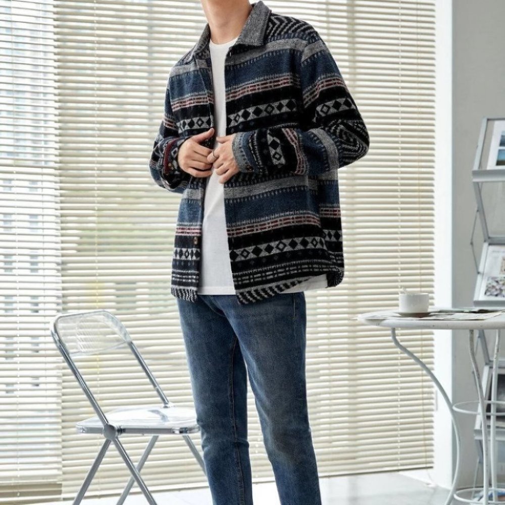 Blue Mens Tweed Overcoat - Picture 5 of 5